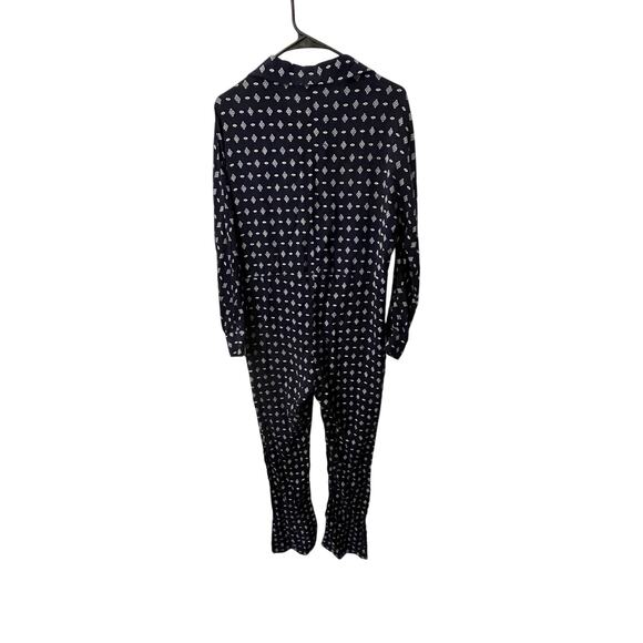 Free People Jump On It Jumpsuit Navy Blue 100% Rayon Long Sleeve Size XS - Picture 4 of 7